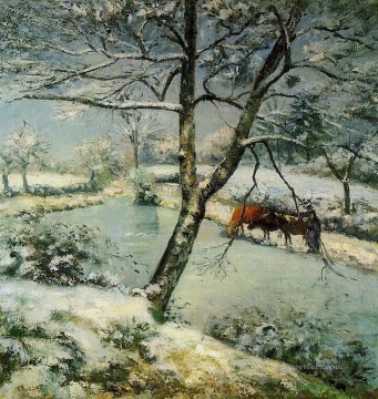  winter art - winter at montfoucault 1875 Camille Pissarro